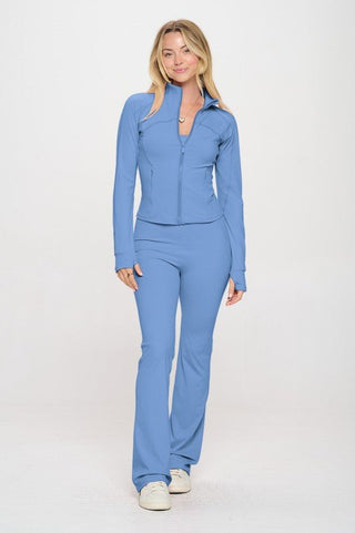 2 Piece Set Matching Flare jumpsuit Active Jacket - MOD&SOUL - Contemporary Women's Clothing