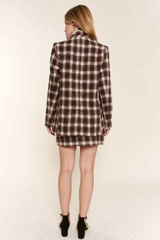 And The Why Full Size Plaid Brushed One Button Blazer - MOD&SOUL - Contemporary Women's Clothing