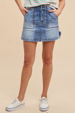 Annie Wear Cargo Denim Mini Skirt - MOD&SOUL - Contemporary Women's Clothing