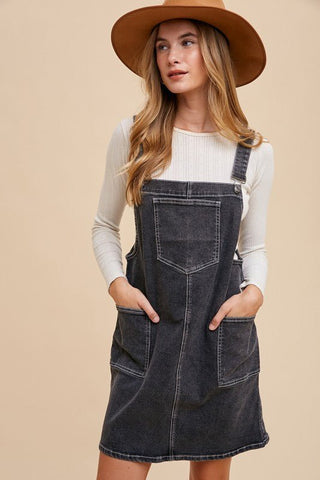 Black Denim Overall Dress - MOD&SOUL - Contemporary Women's Clothing