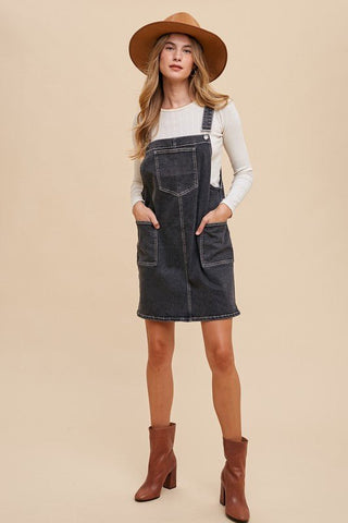 Black Denim Overall Dress - MOD&SOUL - Contemporary Women's Clothing