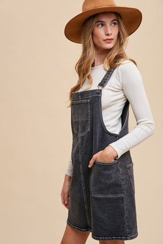 Black Denim Overall Dress - MOD&SOUL - Contemporary Women's Clothing