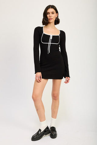 Black Long Sleeve Mini Dress - MOD&SOUL - Contemporary Women's Clothing