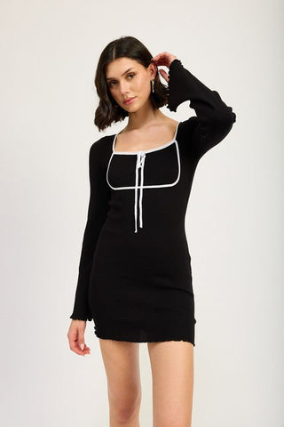 Black Long Sleeve Mini Dress - MOD&SOUL - Contemporary Women's Clothing