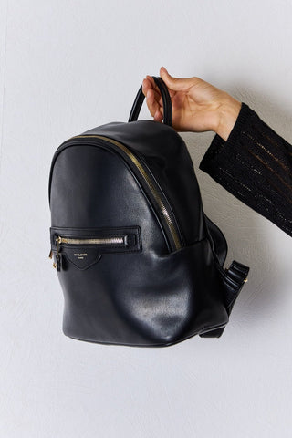 Black Vegan Leather Backpack - MOD&SOUL - Contemporary Women's Clothing