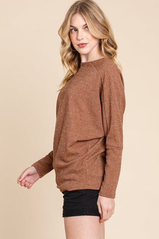 BOMBOM Drop Shoulder Long Sleeve Knit Top - MOD&SOUL - Contemporary Women's Clothing