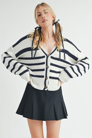 Bona Striped Cardigan - MOD&SOUL - Contemporary Women's Clothing