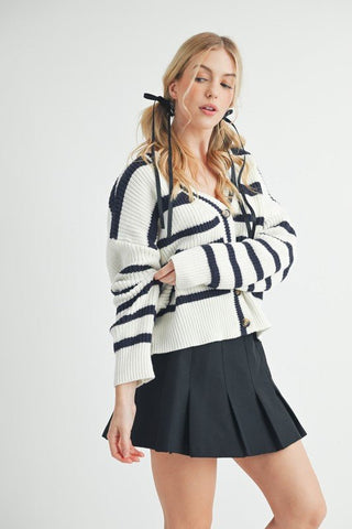 Bona Striped Cardigan - MOD&SOUL - Contemporary Women's Clothing