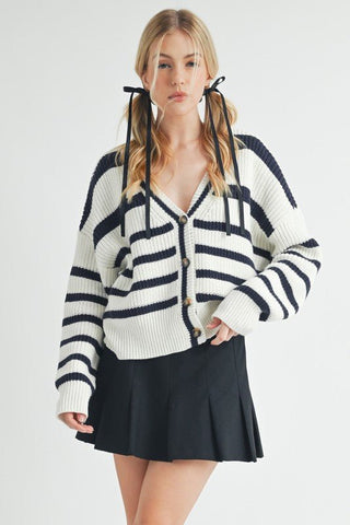 Bona Striped Cardigan - MOD&SOUL - Contemporary Women's Clothing