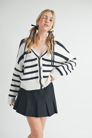 Bona Striped Cardigan - MOD&SOUL - Contemporary Women's Clothing