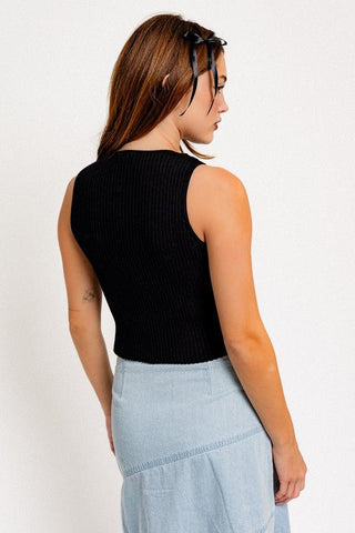 Bow Detail Sleeveless Knit Top - MOD&SOUL - Contemporary Women's Clothing