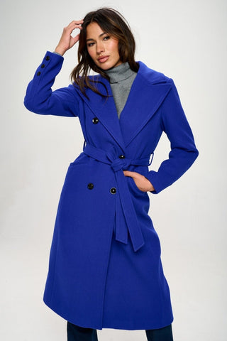 Coalition LA Double - Breasted Longline Coat with Belt - MOD&SOUL - Contemporary Women's Clothing