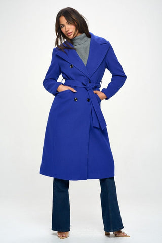 Coalition LA Double - Breasted Longline Coat with Belt - MOD&SOUL - Contemporary Women's Clothing