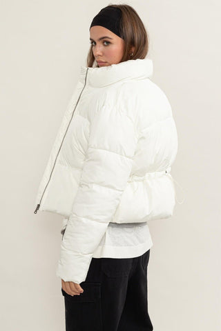 Cream Quilted Puffer Jacket - MOD&SOUL - Contemporary Women's Clothing