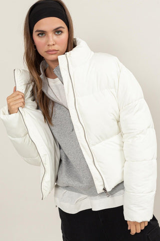 Cream Quilted Puffer Jacket - MOD&SOUL - Contemporary Women's Clothing