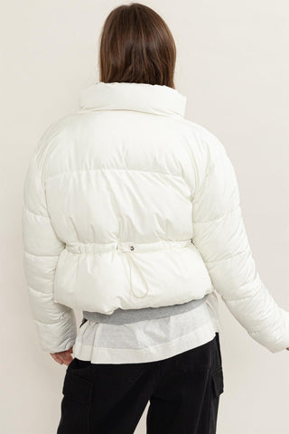 Cream Quilted Puffer Jacket - MOD&SOUL - Contemporary Women's Clothing