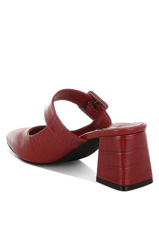 Croc Buckle Strap Detail Mules - MOD&SOUL - Contemporary Women's Clothing