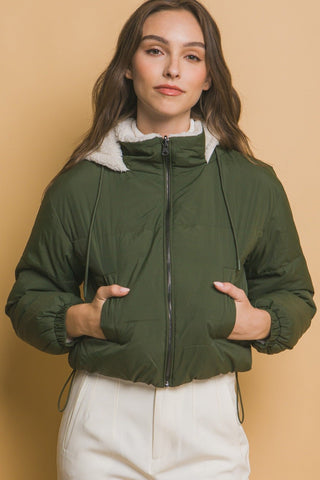 Cropped Sherpa Reversible Jacket - MOD&SOUL - Contemporary Women's Clothing