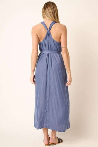 Cross Back Belted Maxi Dress - MOD&SOUL - Contemporary Women's Clothing