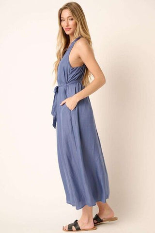 Cross Back Belted Maxi Dress - MOD&SOUL - Contemporary Women's Clothing