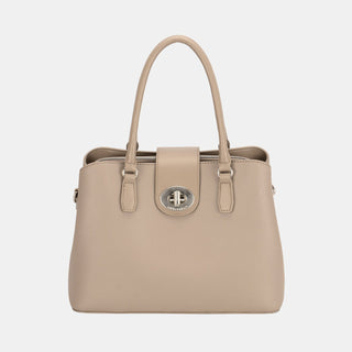 David Jones PU Leather Twist - Lock Tote Bag - MOD&SOUL - Contemporary Women's Clothing