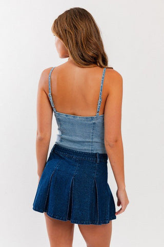 Denim Bustier Bodysuit - MOD&SOUL - Contemporary Women's Clothing