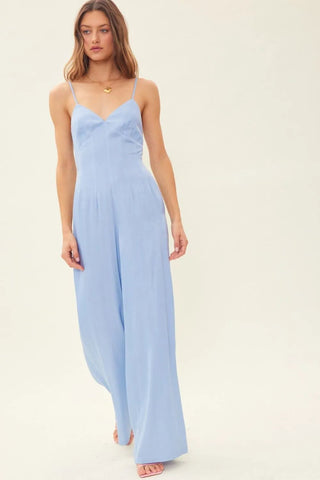 Drawstring Back Wide Leg Jumpsuit - MOD&SOUL - Contemporary Women's Clothing