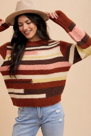 Elsie Color Block Sweater - MOD&SOUL - Contemporary Women's Clothing