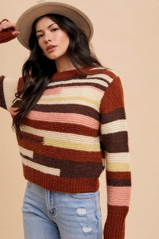 Elsie Color Block Sweater - MOD&SOUL - Contemporary Women's Clothing