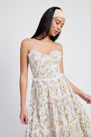 Floral Midi Corset Dress - MOD&SOUL - Contemporary Women's Clothing