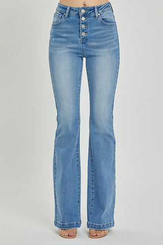 High Rise Button Fly Jeans - MOD&SOUL - Contemporary Women's Clothing