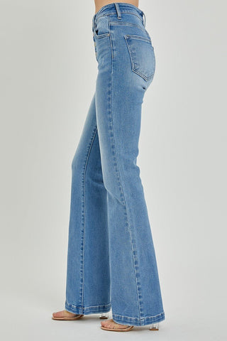 High Rise Button Fly Jeans - MOD&SOUL - Contemporary Women's Clothing