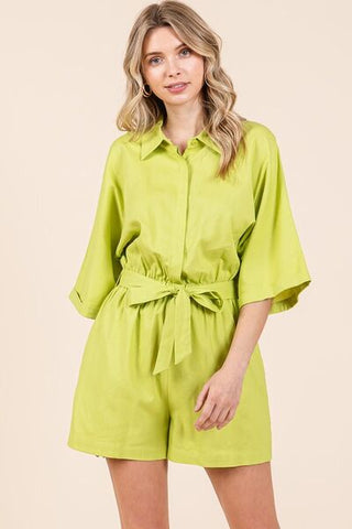 Lime Linen Romper - MOD&SOUL - Contemporary Women's Clothing