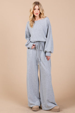 Long Sleeve Drawstring Jumpsuit - MOD&SOUL - Contemporary Women's Clothing