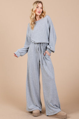 Long Sleeve Drawstring Jumpsuit - MOD&SOUL - Contemporary Women's Clothing