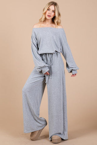 Long Sleeve Drawstring Jumpsuit - MOD&SOUL - Contemporary Women's Clothing