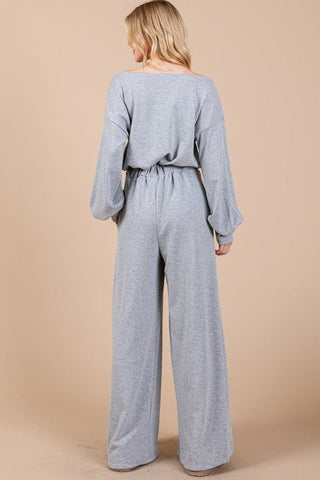 Long Sleeve Drawstring Jumpsuit - MOD&SOUL - Contemporary Women's Clothing