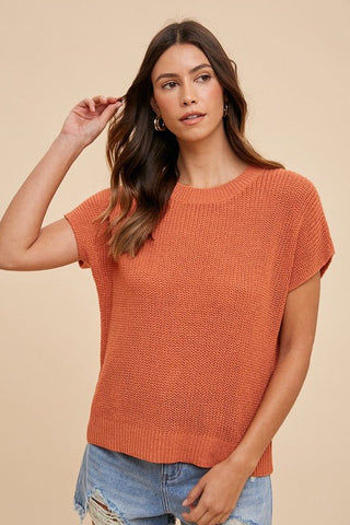 Mindy Short Sleeve Sweater - Terracotta - MOD&SOUL - Contemporary Women's Clothing