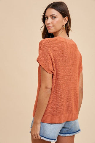 Mindy Short Sleeve Sweater - Terracotta - MOD&SOUL - Contemporary Women's Clothing