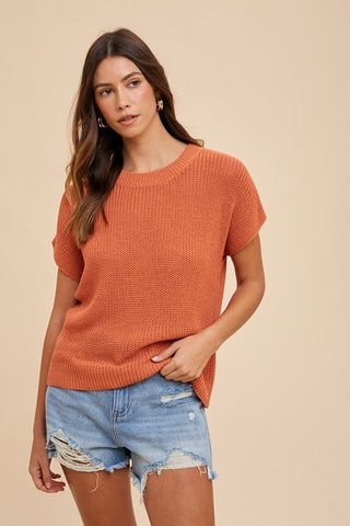 Mindy Short Sleeve Sweater - Terracotta - MOD&SOUL - Contemporary Women's Clothing