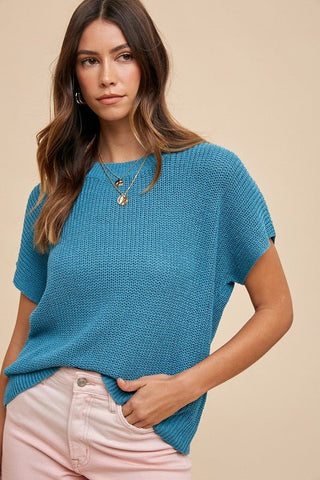 Mindy Short Sleeve Sweater - MOD&SOUL - Contemporary Women's Clothing