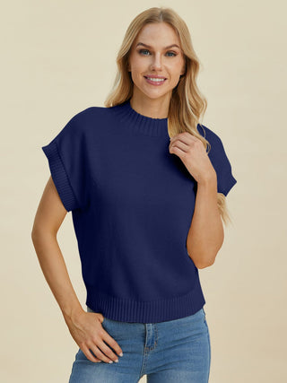 Mock Neck Short Sleeve Sweater - MOD&SOUL - Contemporary Women's Clothing