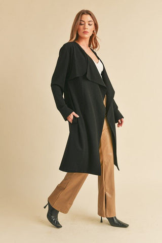 Open Front Longline Coat - MOD&SOUL - Contemporary Women's Clothing