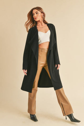 Open Front Longline Coat - MOD&SOUL - Contemporary Women's Clothing