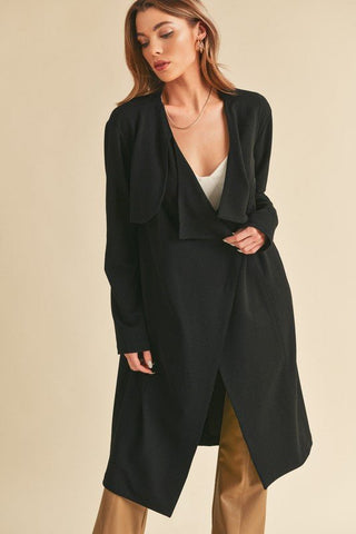 Open Front Longline Coat - MOD&SOUL - Contemporary Women's Clothing