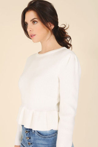 Peplum Sweater Top - MOD&SOUL - Contemporary Women's Clothing