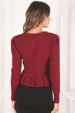 Peplum Sweater Top - MOD&SOUL - Contemporary Women's Clothing