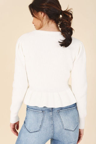 Peplum Sweater Top - MOD&SOUL - Contemporary Women's Clothing