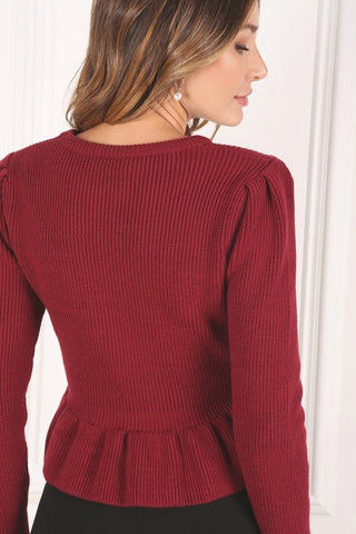 Peplum Sweater Top - MOD&SOUL - Contemporary Women's Clothing