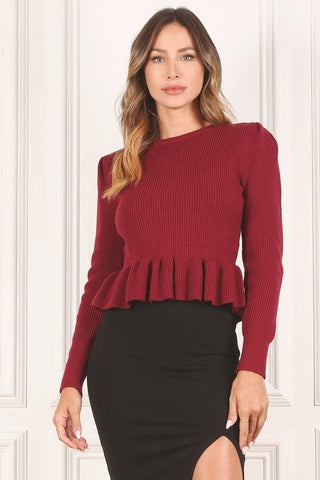 Peplum Sweater Top - MOD&SOUL - Contemporary Women's Clothing